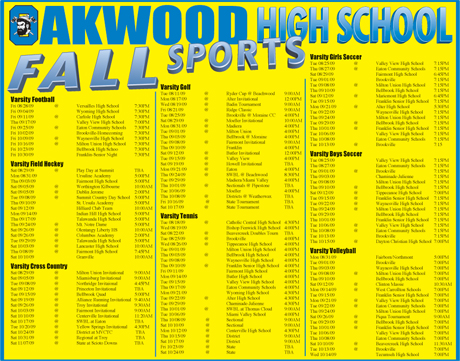 oakwood athletic club class schedule